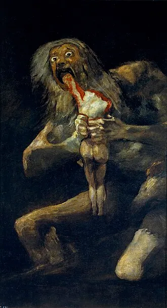 Francisco Goya's Saturn Devouring His Son (1819-1823), via Wikipedia. SORRY I KNOW ITS GROSS
