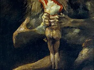 Francisco Goya's Saturn Devouring His Son (1819-1823), via Wikipedia. SORRY I KNOW ITS GROSS